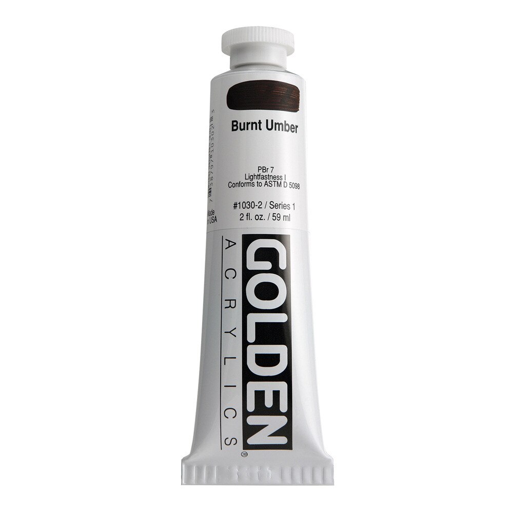 Golden Heavy Body Acrylic Tube 2oz Burnt Umber